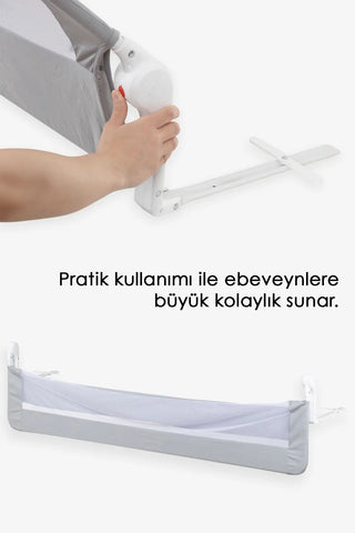 180 Cm Mega Bebek Güvenlik Bariyeri - Yükseltilmiş Çocuk Yatak Korkuluğu Katlanır Koruyucu Bariyer