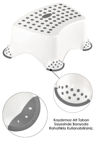 Kaydırmaz Çocuk Bebek Banyo Basamağı - Kaymaz Lavabo Taburesi