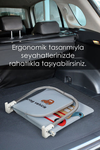 120x42 cm Katlanır Bebek Yatak Bariyeri - Araba Desenli Koruyucu Baza Korkuluğu Güvenlik Bariyeri