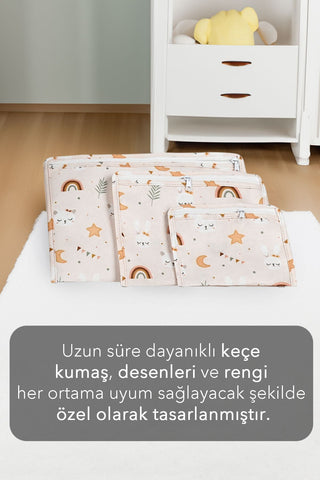 3'lü Fermuarlı Valiz Bavul Düzenleyici Set - Anne Bebek Yenidoğan Hastane Çıkış Çantası Organizer