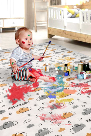 1 Paket 10 Adet Kullan At Çocuk Aktivite Örtüsü - Mama Sandalye Altı Bebek Ek Gıda Örtüsü Alt Açma