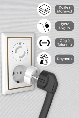 6 Adet Bebek Çocuk Güvenlik Priz Kapağı - Priz Koruyucu Kapak Priz Kapatıcı Emniyet Koruma Kapağı