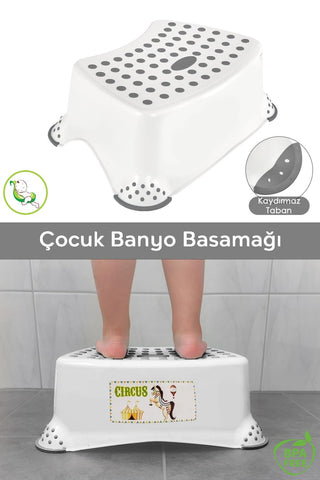 Kaydırmaz Çocuk Bebek Banyo Basamağı - Kaymaz Lavabo Taburesi