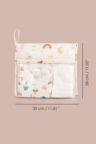 4'lü Yeni Doğan Hastane Organizer Set - Bebek Alt Bakım Çantası - Fermuarlı Şeffaf Valiz Düzenleyici