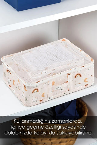 9'lu Bebek Valiz Düzenleyici Bavul İçi Organizer Set - Yeni Doğan Hastane Çıkış Çantası Organizeri