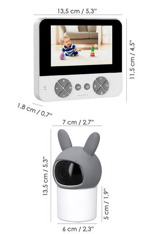 Gece Görüşlü Bebek Kamerası - LCD Ekranlı Hoparlörlü Oda Sıcaklığı Takibi Bebek İzleme Monitörü