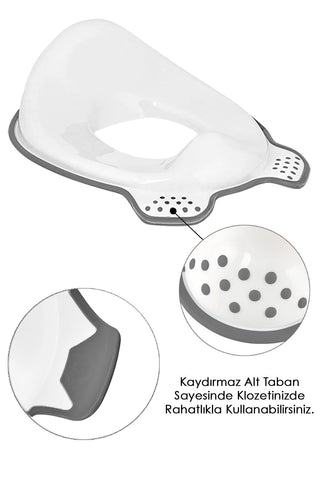 2'li Çocuk Tuvalet Alıştırma Seti - Klozet Adaptörü - Çocuk Banyo Lavabo Basamağı Kaydırmaz Tabure